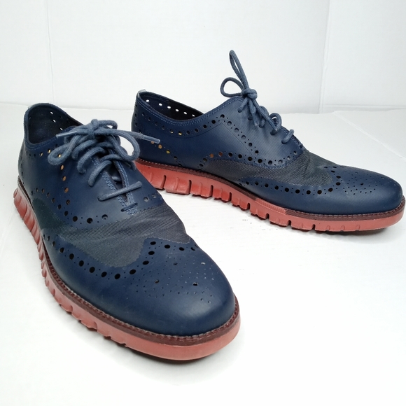 Cole Haan Zerøgrand Wingtip Oxford Lace-ups in Blue Size 10 - Picture 1 of 10